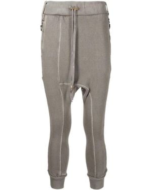 Boris Bidjan Saberi Cropped Drop-Crotch Track Trousers - Grey