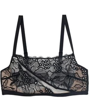 Chantelle Roxane Lace-Panelled Bandeau Bra - Black