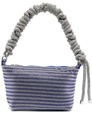 Kara Borsa A Spalla Crystal Mesh Phone Cord - Blu