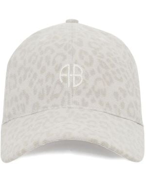 Anine Bing Jeremy Leopard-Pattern Baseball Cap - White