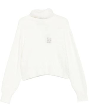 Rudsak Alisya Logo-Patch Roll-Neck Sweater - White