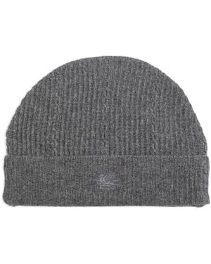 Etro Gorro Con Logo Bordado - Gris
