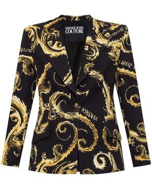 Versace Jeans Couture Barocco-Print Blazer - Black