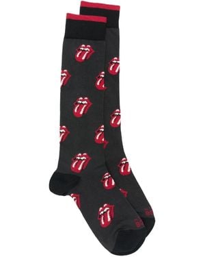 In The Box X The Rolling Stones Patterned Socks - Black