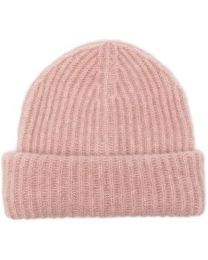 Roberto Collina Ribbed-Knit Beanie Hat - Pink