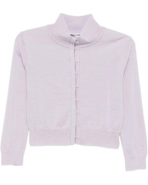 Low Classic High Neck Cardigan - Purple