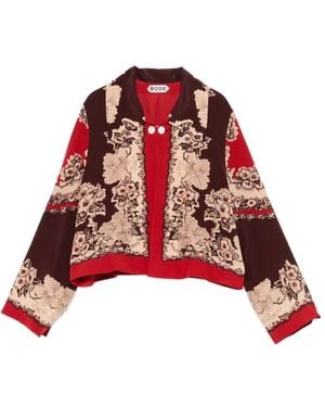 Bode Floral Button Jacket - Red