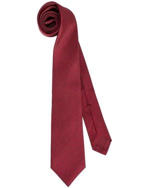 Kiton Geometrisch Gemusterte Seidenkrawatte - Rot