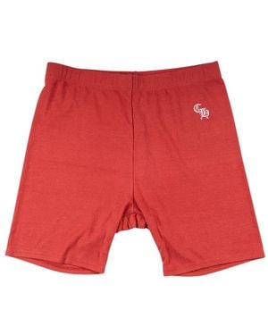Chrome Hearts Shorts Biker Con Logo Bordado - Rojo