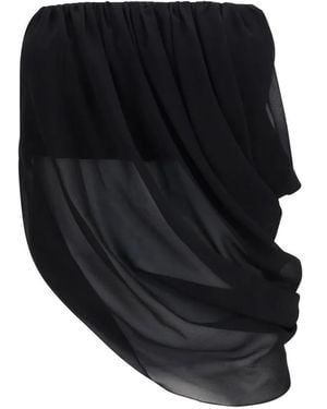 Francesco Murano Draped Strapless Blouse - Black