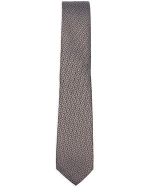 Canali Patterned Tie - Weiß