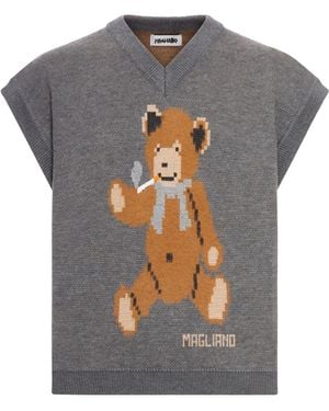 Magliano Intarsia-motif Vest - Grey