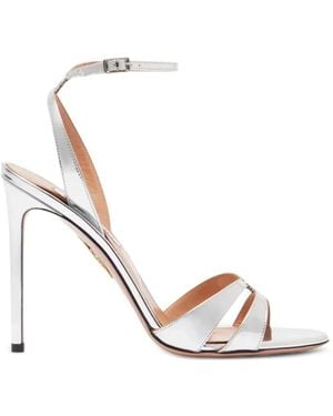 Aquazzura You And I Metallic Sandals - White