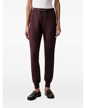 Guess Logo-Patch Drawstring Track Pants - Red