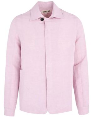 Marané Concealed-Fastening Shirt Jacket - Pink