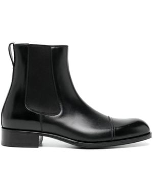 Tom Ford Leather Ankle Boots - Black