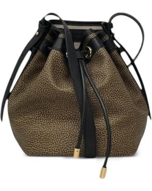 Borbonese Drawstring-Fastening Bucket Bag - Black