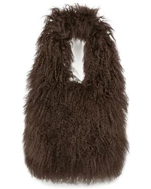 Yves Salomon Shearling Shoulder Bag - Brown