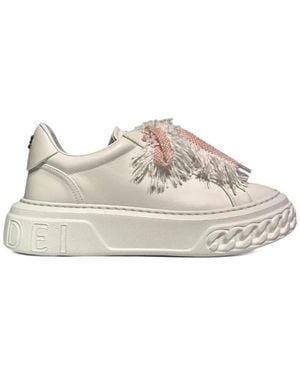 Casadei Fringe Platform Trainers - White