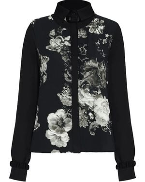 Gloria Coelho Floral-Print Shirt - Black