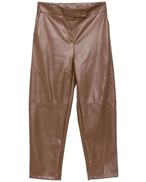 Imperial Pantaloni Crop Con Bottoni - Marrone