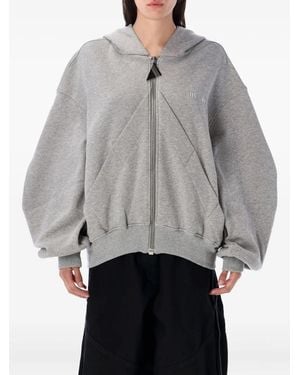 The Attico Hoodie mit Triangel-Reißverschluss - Grau
