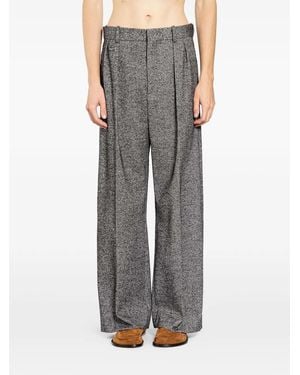 Loewe Wide-Leg Twill Pants - Gray
