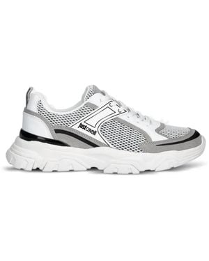 Just Cavalli Logo-Print Trainers - White