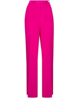 Kiton Pressed-Crease Silk Tailored Trousers - Pink