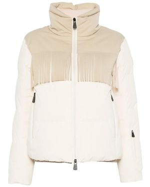 Moncler Bessin Fringe-Trimmed Ski Jacket - Natural