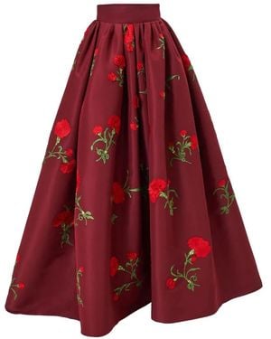 Carolina Herrera Carnation-Embroidered Ball Skirt