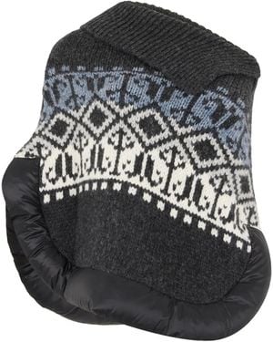 Moorer Capua-Alw Padded-Trim Poncho - Black
