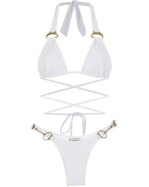 Amir Slama Gewickelter Bikini - Weiß