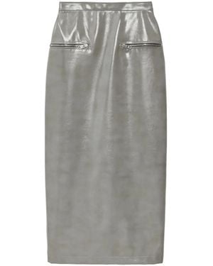 MSGM Falda midi con dobladillo recto - Gris