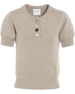 Barrie Jewelled Buttons Top - White
