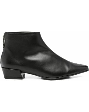 Pedro Miralles Pointed-Toe Rear-Zip Boots - Black