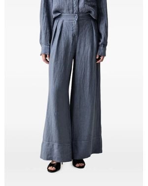ViCOLO Pleated-Detailing Wide-Leg Trousers - Blue