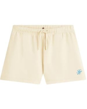 Tommy Hilfiger Drawstring-Waist Logo-Detail Shorts - Natural
