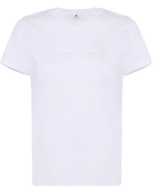 Elisabetta Franchi Jersey T-Shirt With Embroidered Logo - White