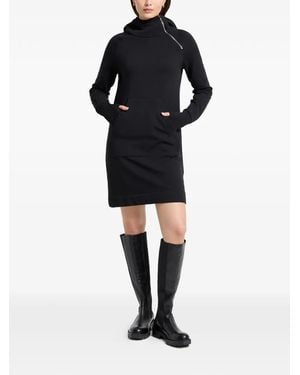 MARCELLA Tompkins Hooded Zip Mini Dress - Black