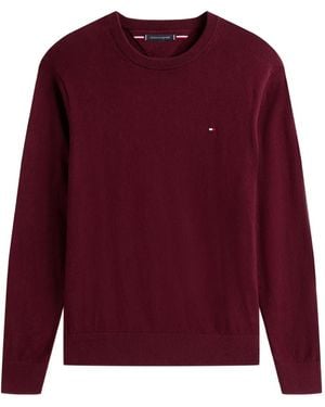 Tommy Hilfiger Trui Met Geborduurd Logo En Ronde Hals - Rood