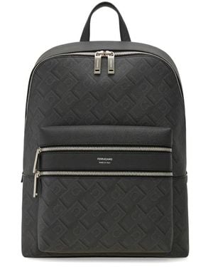 Ferragamo エンボス バックパック - ブラック