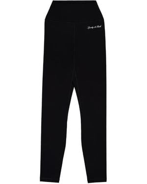 Sporty & Rich Leggings Con Stampa Logo - Nero