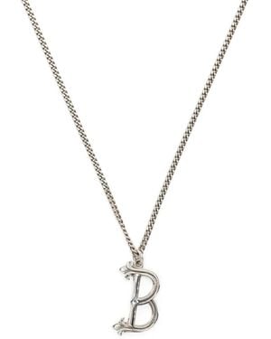 Emanuele Bicocchi B Letter Pendant Necklace - Metallic