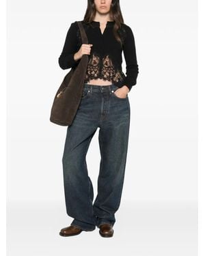 Ermanno Scervino Lace-Trim Button-Up Cardigan - Black