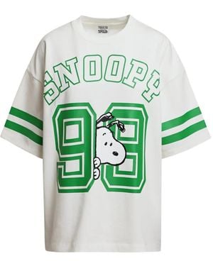 Essentiel Antwerp Snoopy Print Oversized T-Shirt - Green