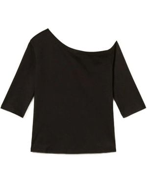 Twinset Asymmetric Collar T-Shirt - Black