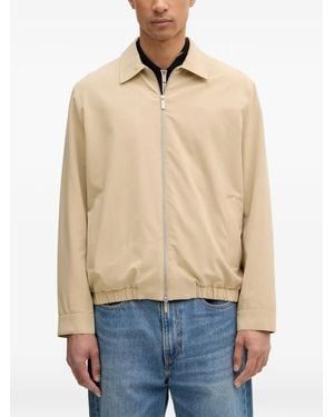 KARL LAGERFELD Zip-Up Elasticated-Hem Jacket - Natural