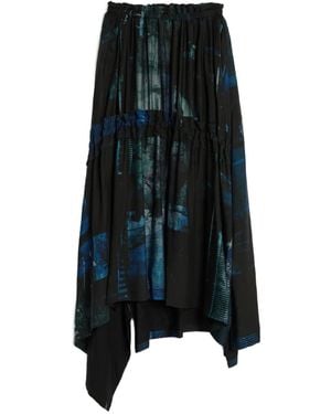 Y's Yohji Yamamoto Abstract-Print Maxi Skirt - Black