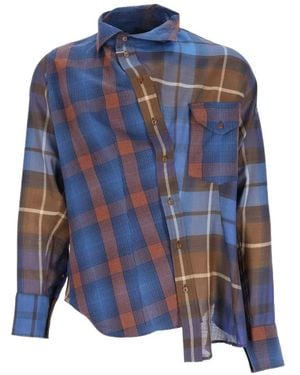 Vivienne Westwood Chemise Asymétrique En Laine À Motif Tartan - Blue